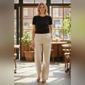 NWOT Banana Republic The Everyday Wide-Leg Martin Fit Linen Pant